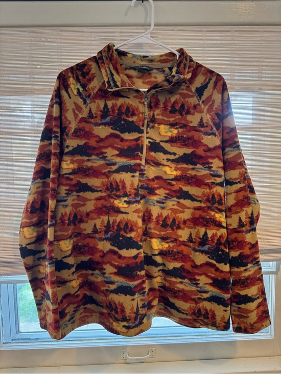 Eddie Bauer Sweaters - Eddie Bauer Autumn Landscape Half-Zip Fleece Sweater - Multicolor